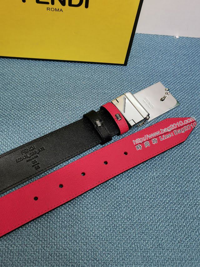 FENDI腰帶 芬迪閃電琺瑯扣怪獸雙面牛皮腰帶  jjp1580
